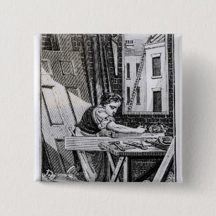 The Carpenter 2 Inch Square Button