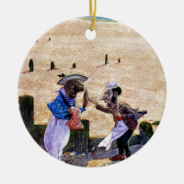 The Carpenter and the Walrus - Alice in Wonderland Ceramic Ornament (Front)