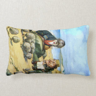 The Carpenter and Walrus in Wonderland Lumbar Pillow