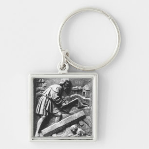 The Carpenter, detail from an altarpiece Keychain