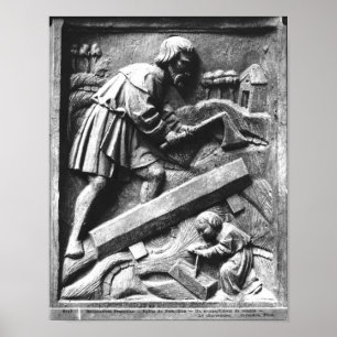 The Carpenter, detail from an altarpiece Poster