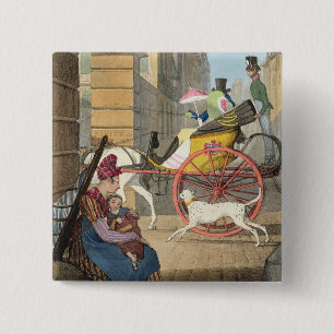 The carriage entrance, from 'Twenty-four Subjects, 2 Inch Square Button