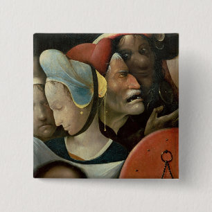 The Carrying of the Cross showing three faces 2 Inch Square Button