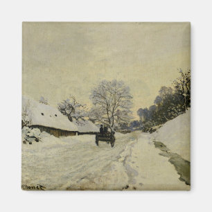 The Cart, or Road under Snow at Honfleur, 1865 Magnet