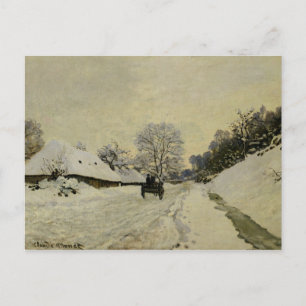 The Cart, or Road under Snow at Honfleur, 1865 Postcard