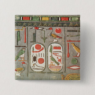 The cartouche of the king 2 inch square button