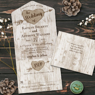 The Carved Heart Tree Wedding Collection All In One Invitation