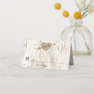 The Carved Heart Tree Wedding Collection Place Card