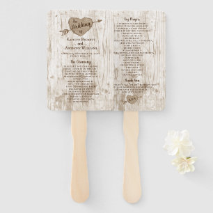 The Carved Heart Tree Wedding Collection Program Hand Fan