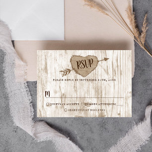 The Carved Heart Tree Wedding Collection RSVP Card