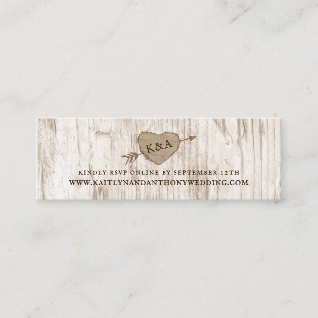 The Carved Heart Tree Wedding Collection Website Mini Business Card (Front)