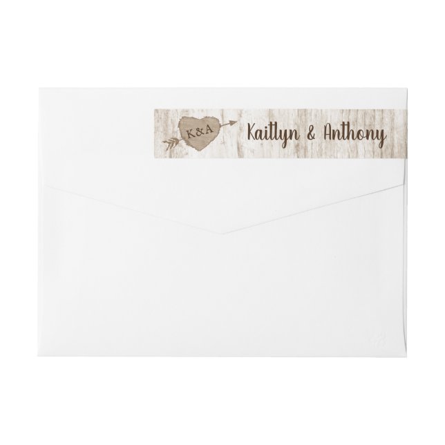 The Carved Heart Tree Wedding Collection Wrap Around Label (Back)