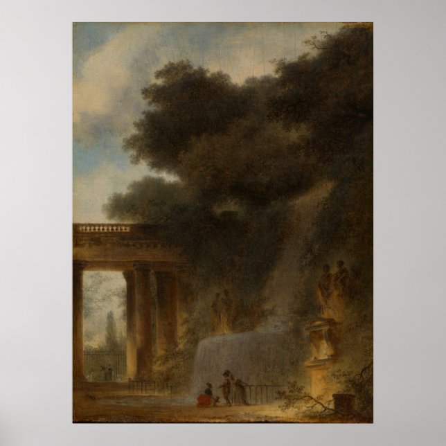 The Cascade – Fragonard Landscape Art Poster (Front)