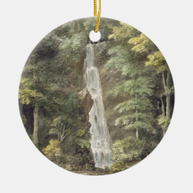 The Cascade Waterfall at Hestercombe Gardens (w/c Ceramic Ornament (Front)
