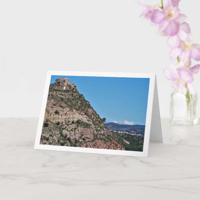 The Castle of Old Domeño, Valencia, Spain Card (Orchid)