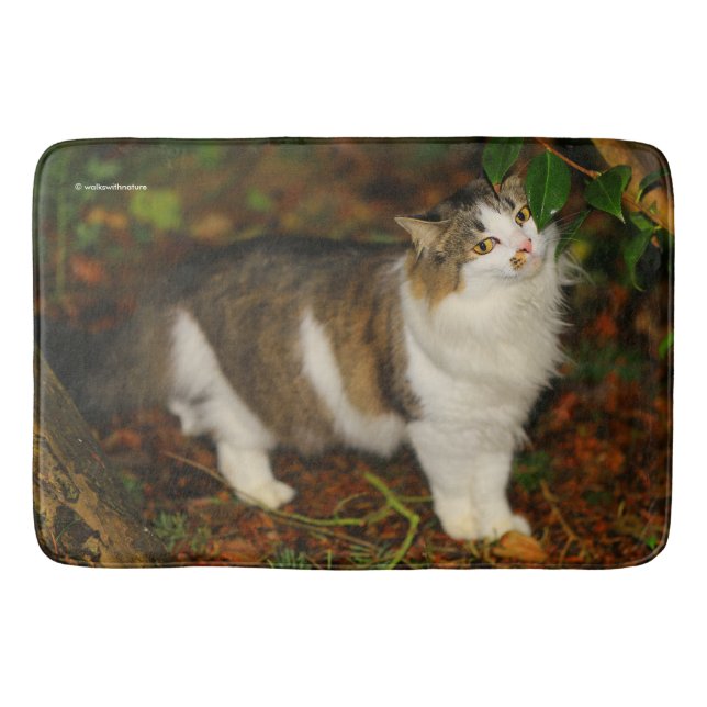 The Cat and the Camellia Bath Mat (Front)