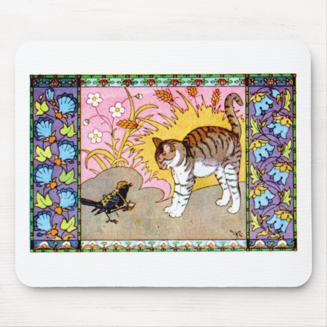 The Cat and the Crow Artwork Mouse Pad (Front)