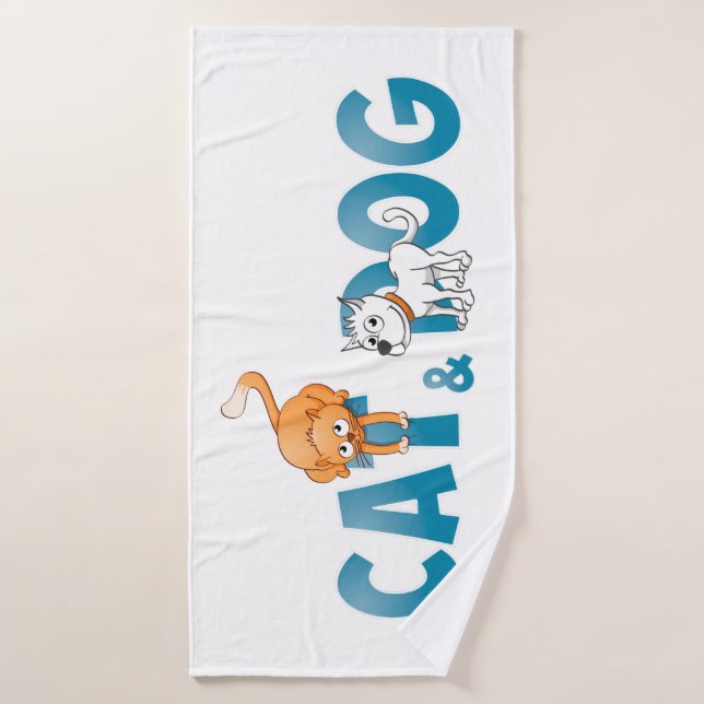 The cat and the dog. bath towel (Bath Towel)