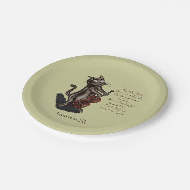 The Cat and the Fiddle Paper Plate (Angled)