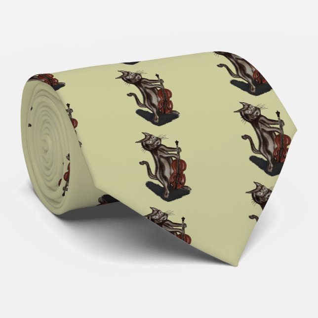 The Cat and the Fiddle Tie (Rolled)