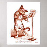 The Cat and the Fiddle Vintage Drawing 1884 copy