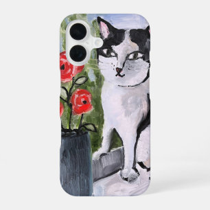 The cat and the poppies iPhone 16 case