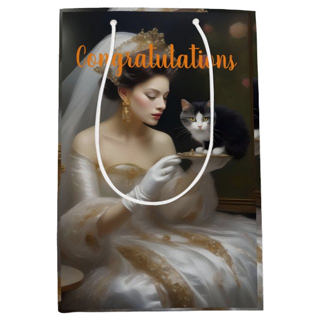 The Cat Bride Oil Paint, Medium Gift Bag (Front)