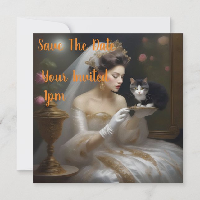 The Cat Bride Oil Paint, Save The Date (Front)