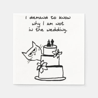 The Cat Crashes the Wedding - Funny Wedding Shower Napkin