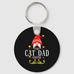 The Cat Dad Gnome Christmas Matching For Men Women Keychain