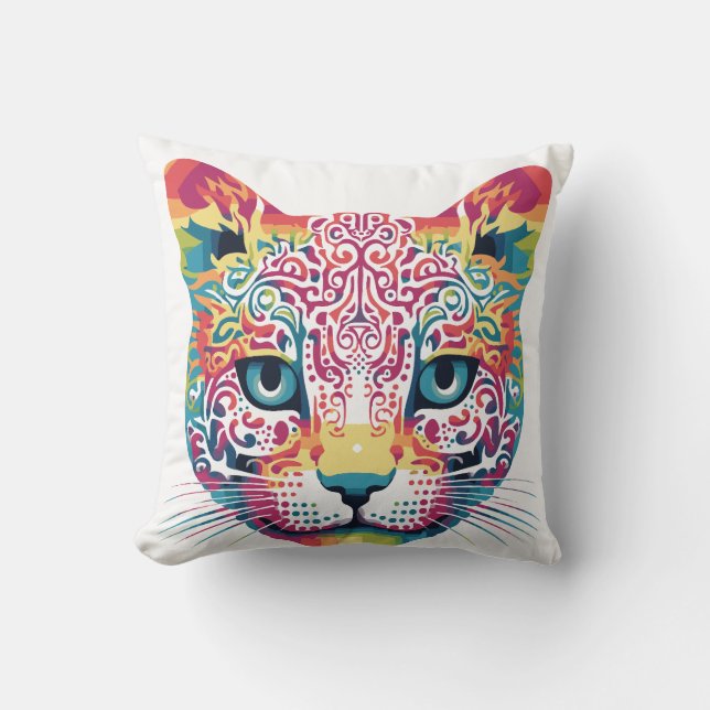 The Cat Face Throw Pillow (Front)