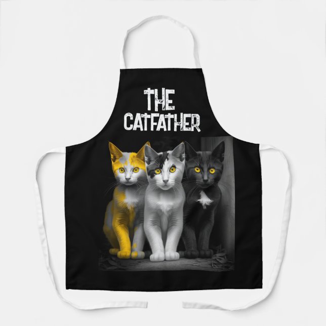 THE CAT FATHER CAT DAD KITCHEN APRON  (Front)