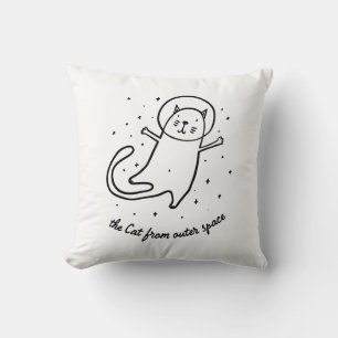 The Cat From Outer Space Decorative Throw Pillow