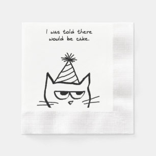 The Cat Hates Birthdays - Funny Cat Party Napkins