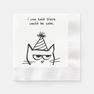 The Cat Hates Birthdays - Funny Cat Party Napkins