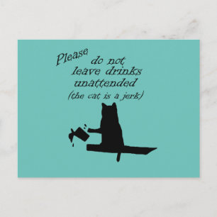 The Cat is a Jerk Postcard