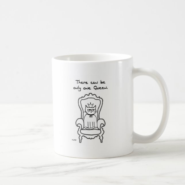 The Cat is the Queen Coffee Mug (Right)