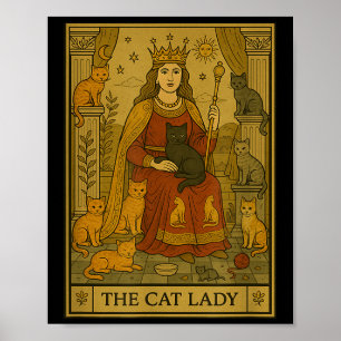 The Cat Lady Tarot Animal Lover Mom Mama Witchy Mo Poster