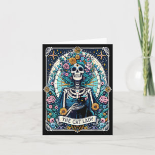 The Cat Lady Tarot Card Skeleton Cat Mom Cat Lover