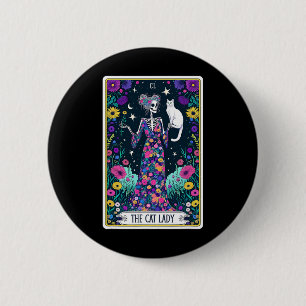 The Cat Lady Tarot Card Skeleton Mothers Day Cat L 2 Inch Round Button