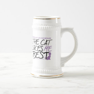 The Cat Likes Me Best Beer Stein