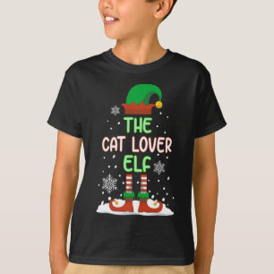 The Cat Lover Elf Funny Family Matching Christmas  T-Shirt
