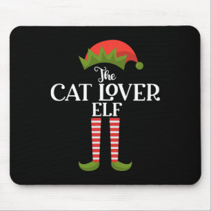 The Cat Lover Elf Xmas Funny Family Matching Group Mouse Pad
