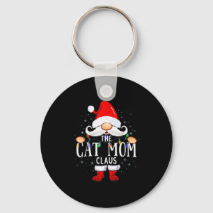 The Cat Mom Claus Christmas Matching Pajama Men Wo Keychain