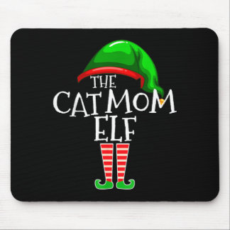 The Cat Mom Elf Group Matching Family Christmas Mouse Pad
