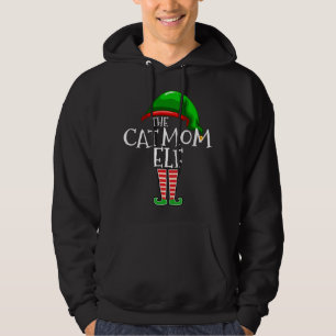 The Cat Mom Elf Matching Family Christmas Gift Mom Hoodie