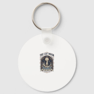 The Cat Moon Cat Tarot Card Major Arcana Vintage V Keychain