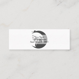 The cat on the Moon - Choose background color Mini Business Card