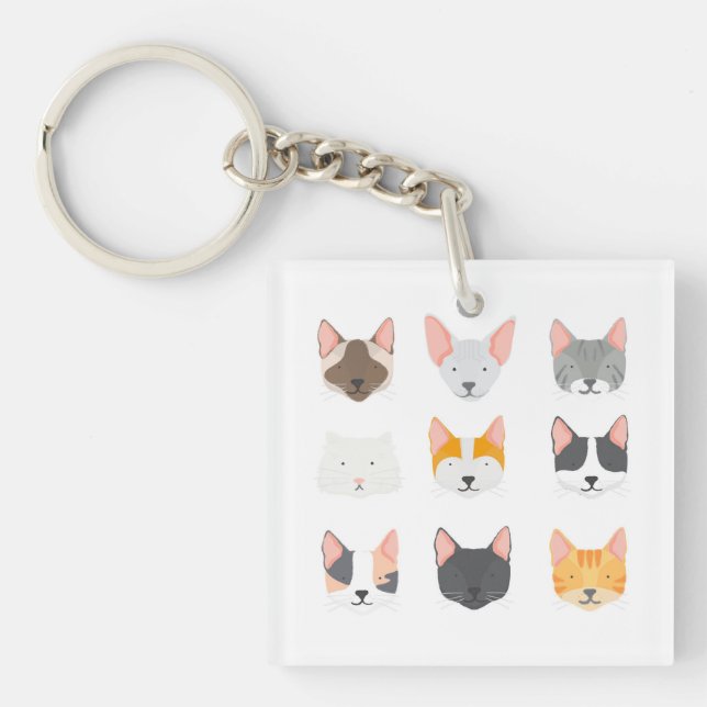 The Cat’s Meow Personalized Name Gift Keychain (Front)