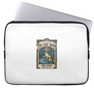 The Cat Star Cat Tarot Card Major Arcana Vintage V Laptop Sleeve